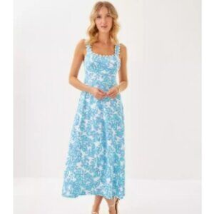 NWT Lilly Pulitzer Dwyer Midi Dress Jacaranda Blue Simply The Zest Size L